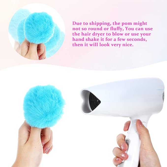 60 Pcs Colorful Pom Poms Keychains Fluffy Ball Bag Keychain Faux Fur Keyring Christmas Party Gifts Bulk Pink Backpack Charms Accessory for Women for Handbag Tote Bag Pendant Purse