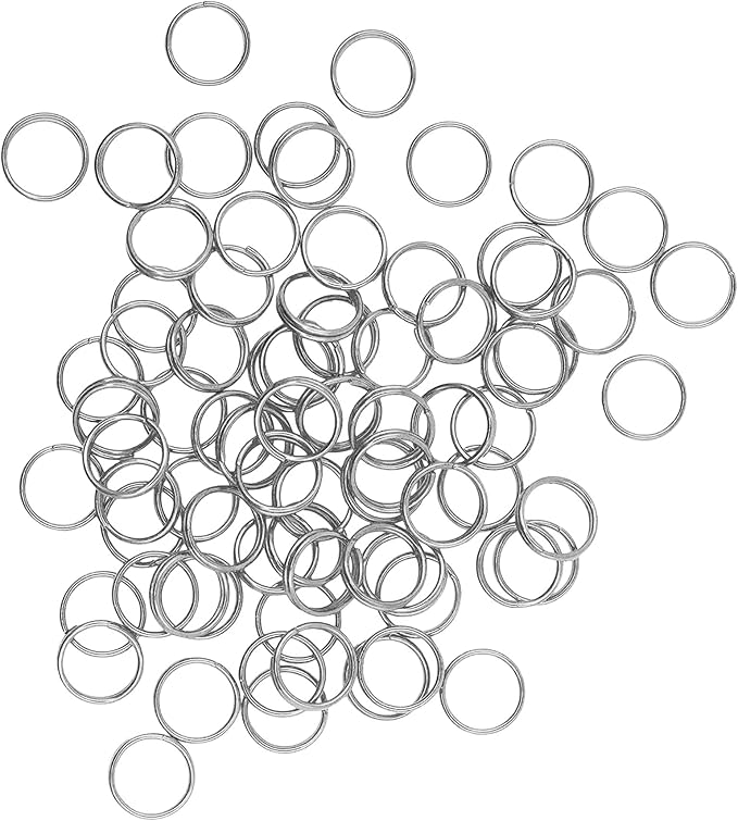 Mandala Crafts 8mm Stainless Steel Double Jump Rings for Jewelry Making - 670 Pcs Small Split Key Rings Set for Crafts, DIY Keychains, and Accessories