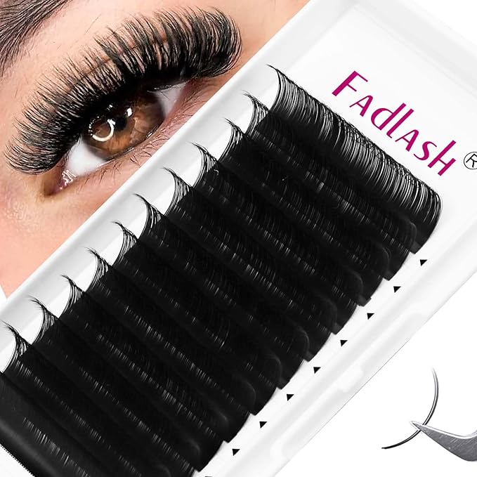 Eyelash Extensions 8-20mm FADLASH D Curl Lashes 0.20mm Premium Silk Classic Eyelash Extensions Supplies (0.20-D, 13mm)
