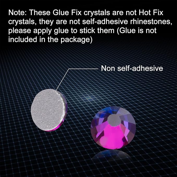 Jollin Glue Fix Crystal Flatback Rhinestones Glass Diamantes Gems for Crafting Nail Art Crafts Decorations Clothes Shoes 1.6mm (ss4 2880pcs, Blue Blaze)