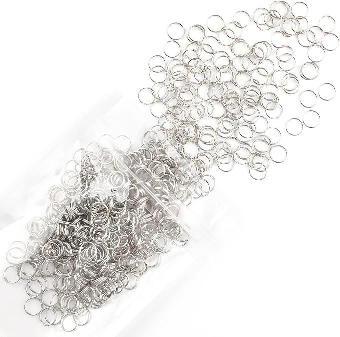 Uniclife 8 mm Metal Split Jump Rings Double Loops 500 PCS Mini Ring Connectors for Jewelry Necklaces Bracelet Earrings and Crafts Ornament