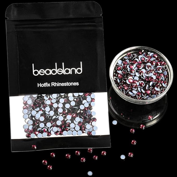 Beadsland Hotfix Rhinestones, 288pcs Flatback Crystal Rhinestones for Crafts Clothes DIY Decorations, Amethyst, SS30, 6.3-6.5mm