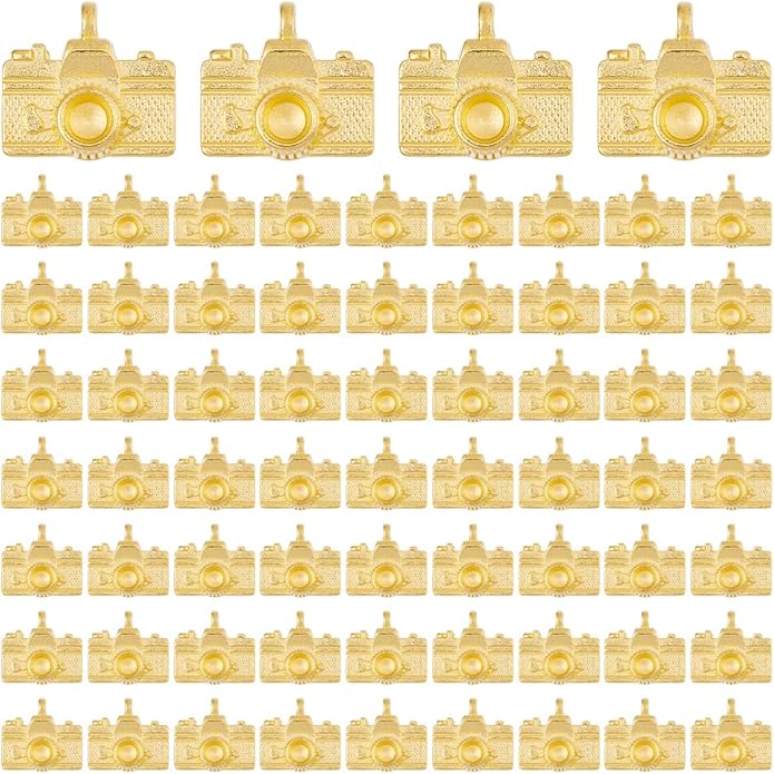 DICOSMETIC 70Pcs Camera Shape Charm Alloy Camera Charms Vintage Photography Charms 14x15.5x4.5mm Mini Metal Charm for Bracelet Earring Jewelry Making, Hole: 1.6mm