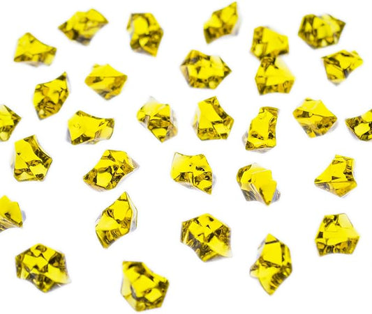 Super Z Outlet 1" Acrylic Color Ice Rock Crystals Treasure Gems for Table Scatters, Home Vase Fillers, Event, Wedding, Arts & Crafts, Birthday Decoration Favor - (Pack of 120) (Yellow)