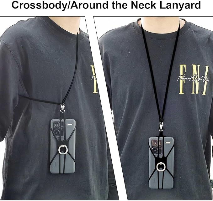 Cell Phone Lanyard Crossbody with Adjustable Neck Strap and Phone Ring Grip,Universal Lanyard for iPhone Lanyards