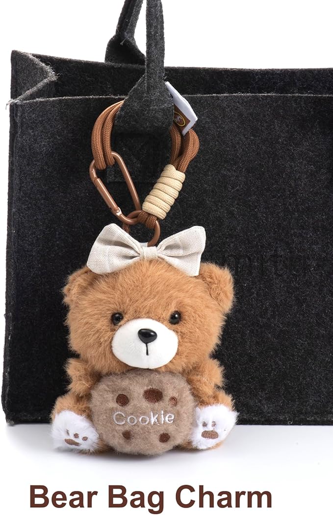 Cute Key Chain Plush Bear Bag Charm Teddy Bear Keychain Gift For Handbag,Purse, Backpack, Car Keys