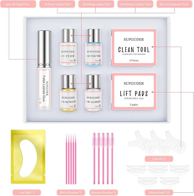 2026 Valentine's Day gift Lash Lift kit Eyelash perm kit,SUPGUDER Professional Eyelash Curling Lash Extension Set,Lash Lifting Tools Suitable for Salon