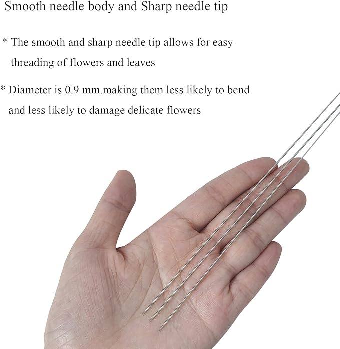 5Pcs Lei Needle for Leis Making, 9.1 Inch Large Eye Sewing Beading Needle for Art Craft Long Lei Needle to Make Hawaiian Flower Lei for Graduation Wedding Birthday Party, Dia 0.9mm, LXLVOUEG