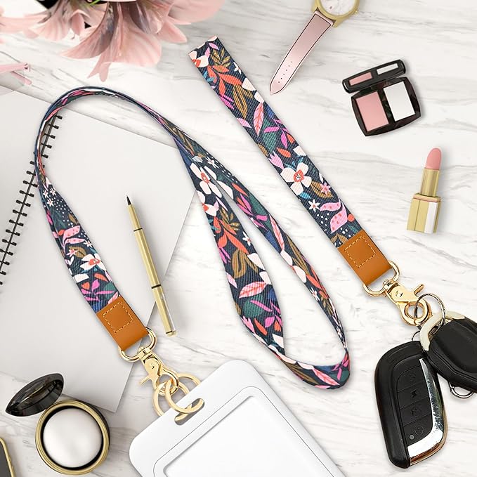 Cool Leopard Wristlet Keychain, Wrist Lanyard Key Chain For Women Men Car Keys Id Holder Card Phone Wallet Camera