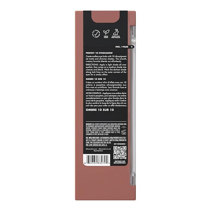 e.l.f. Perfect 10 Eyeshadow Palette, Ten Ultra-pigmented Nude, Matte Shades, Blendable Formula, Vegan & Cruelty-free, Nude Mood (Packaging May Vary)