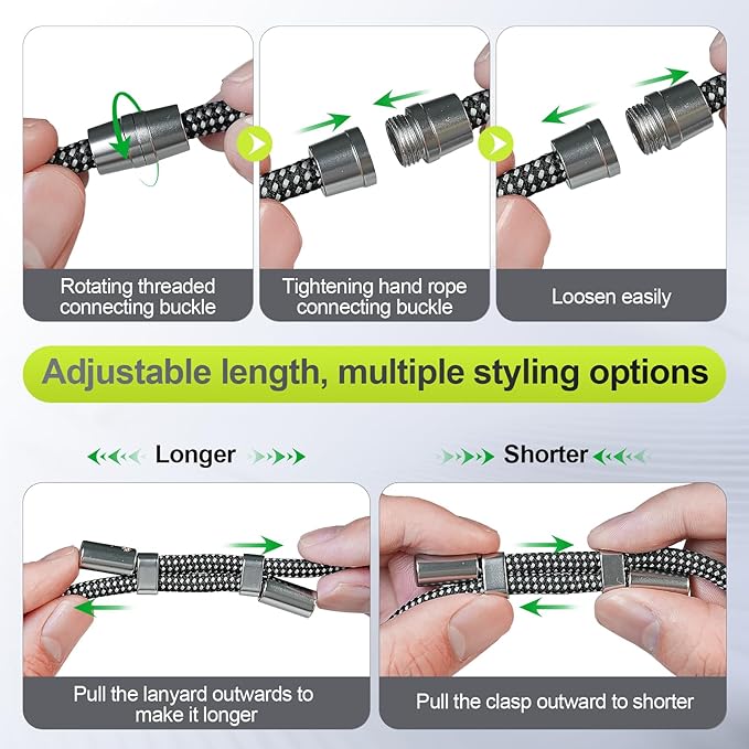 Phone Lanyard & Phone Wrist Strap, 3 in 1 Adjustable Anti Theft Phone Strap for Travel Hiking Cycling Climbing