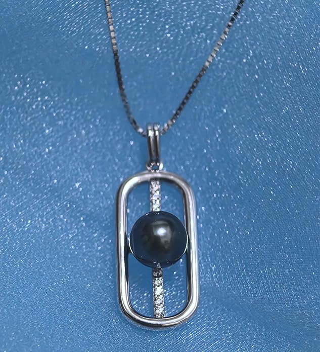 NONNYL Gifts for Women Wife-Tahitian Black Pearl-Necklace-Gift for Wife Wedding Birthday Anniversary Jewelry-Mom Girlfriend Her Mothers Day Gifts for Mom Women Valentines Day Christmas Day Gifts