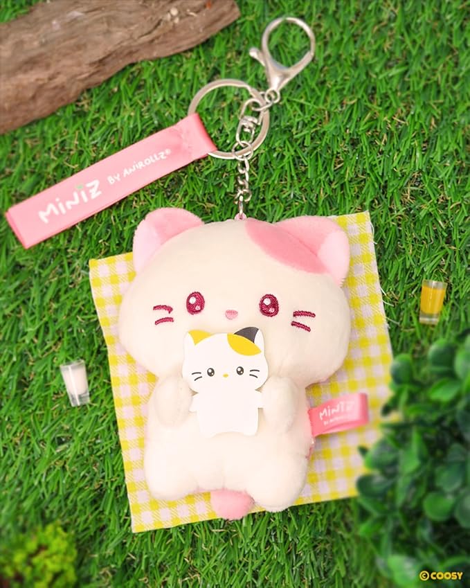 Anirollz Miniz Plush Charm Cute Stuffed Animal Keychain Kawaii Mini Bag Accessory Collectible Pocket Toy for Kids & Adults