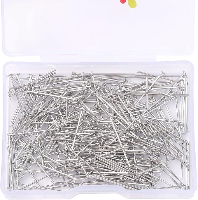 Platinum Plated Flat Head Pins Non Tarnish 20mm 300pcs for Jewelry Making Findings