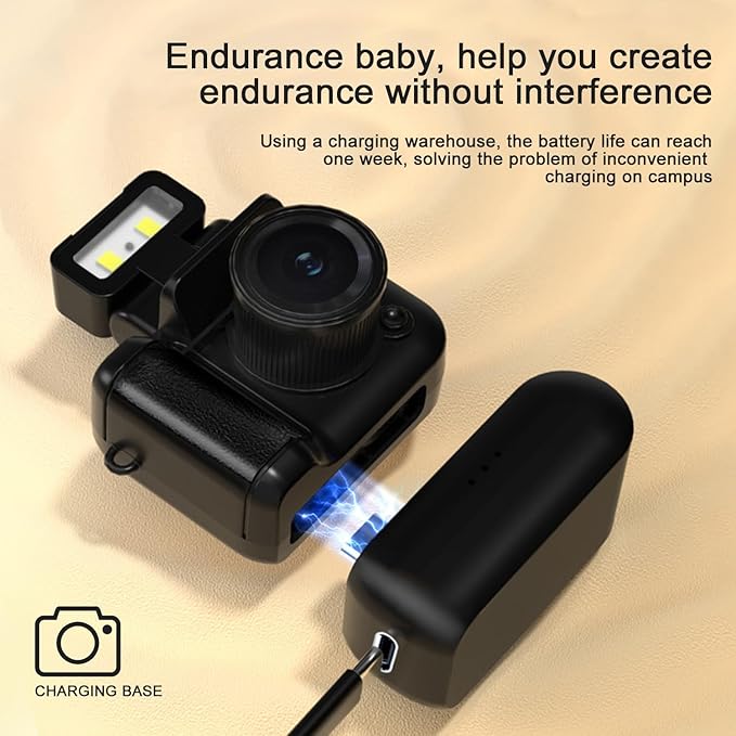 Retro Snap Camera，Mini Nostalgic Vintage View Camera，Tiny Snaps Camera，Keychain Digital Photo Camera，Llavero Mini CáMara Retro，1080p Hd with Led Flash Light (16G)