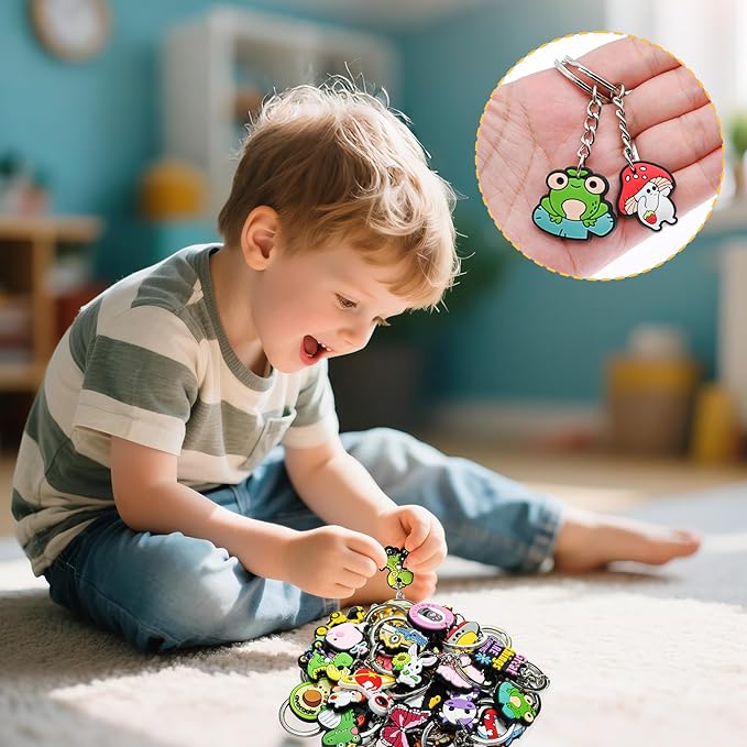 30-200P Cute Keychains for Backpacks Bulk Keychain Charms Decor Bag Accessories Keyring Random Different Key Chains