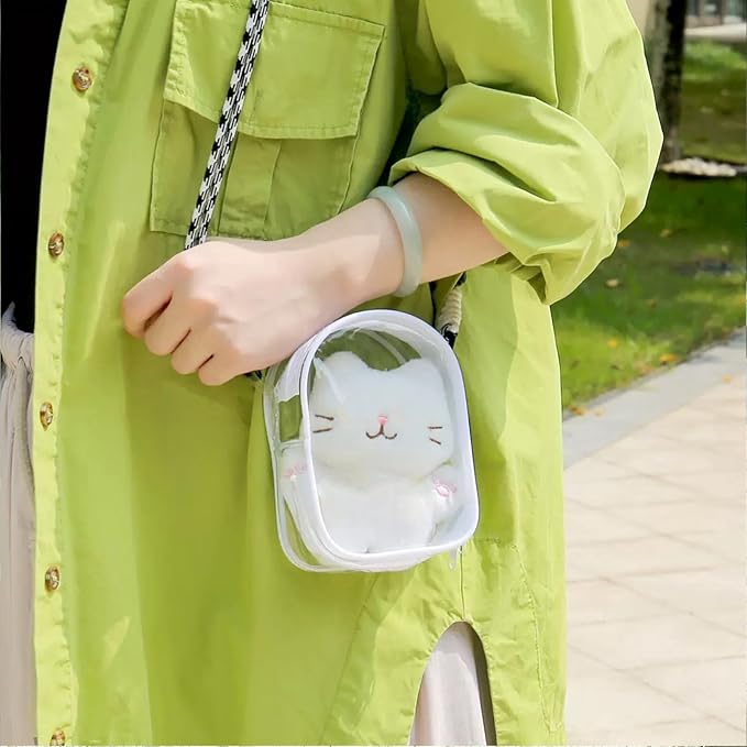 Large Clear Doll Carrying Case Display Bag Keychain Portable Doll Pouch Storage Bag for Collectibles