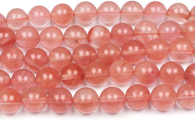 MJDCB Stone Beads Pink Crystal Round Loose Beads for Jewelry Making DIY Bracelet Necklace (6mm)