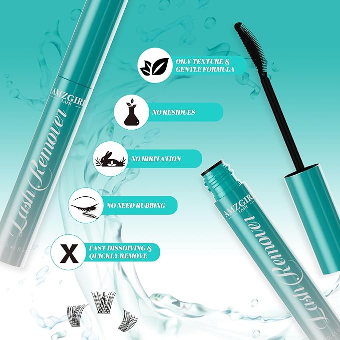 Eyelash Extension Remover 12ML,Lash Cluster Remover For Lash Extensions,Individual Lashes Remover Non Irritating,Diy Eyelashes Clusters Glue Remover Oil,Eye Cleanser For Removal Diy Lash Extensions