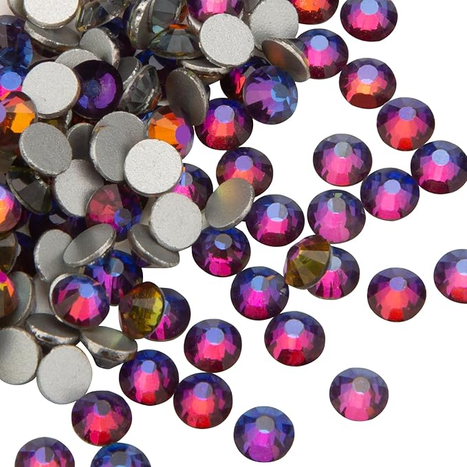 Jollin Glue Fix Crystal Flatback Rhinestones Glass Diamantes Gems for Crafting Nail Art Crafts Decorations Clothes Shoes 2.4mm (ss8 2880pcs, Blue Blaze)