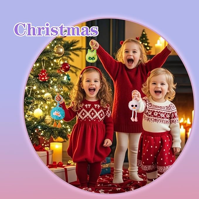 12 PCs Kids Keychains - Keychain Cute for Birthday Goodie Bags Keychain Valentines Day Gifts for Kids Classroom Party Favors Pinata Toys Keyrings Classroom Prizes Elementary Child Bulk Items