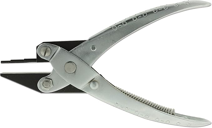 The Beadsmith 3-Step Round and Flat Nose Parallel Plier, Loops 1, 1.5, 2mm, 5.5 inches (140mm) Steel tool for jewelry making, with spring