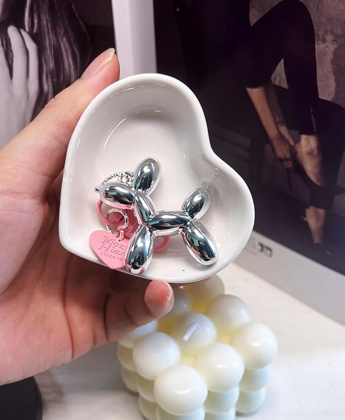 LAEKOU Jelly Balloon Dog Design Keychain for Women, Cute Girls Key Chain, Bag Charms Accessories for Car Purse Backpack