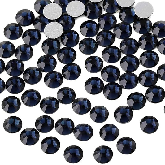 Beadsland 144pcs Flat Back Crystal Rhinestones Round Gems for Nail Art and Craft Glue Fix, Montana, 8.4-8.7mm, SS40/144pcs