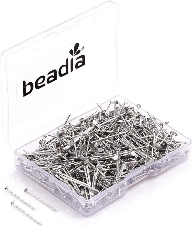 Head Pins Platinum for DIY Jewelry Making 20mm 500pcs