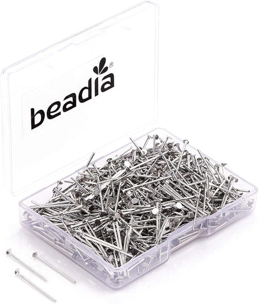 Head Pins Platinum for DIY Jewelry Making 20mm 500pcs
