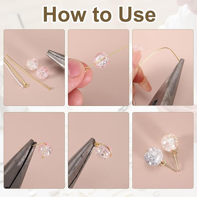 PATIKIL 1 Inch Ball Pins, Jewelry Making Headpins Straight Pins Findings Bendable for DIY Craft Bracelet Necklace Earring Pendant Making Supplies-400Pcs(Silver Gold)
