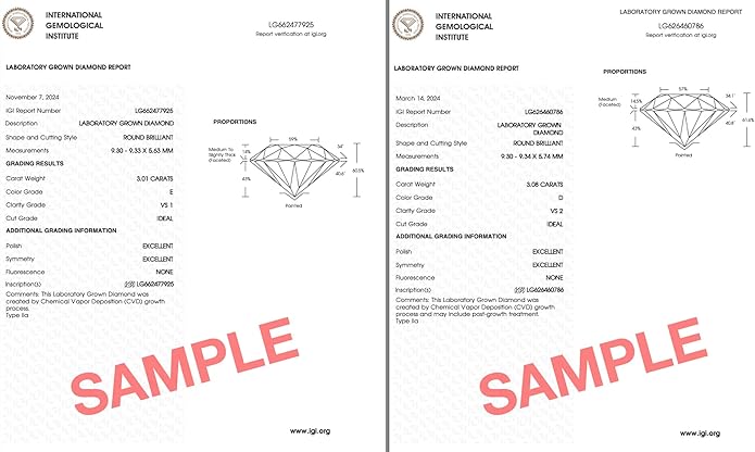 IGI Certified 1 to 10 Carat D-E Color and VS1-VS2 Clarity Lab Grown Diamond Stud Earrings for Women I 14k White Gold Earrings for Her I Secure Screw Back Made in USA by Beverly Hills Jewelers