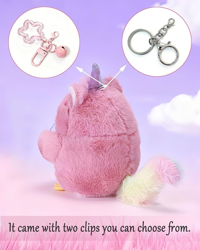 Penguin Plush Keychain Cute Stuff Cosplay Costume Change Clothing Donut Frog Unicorn Shiba Inu Bunny Tiger keyring