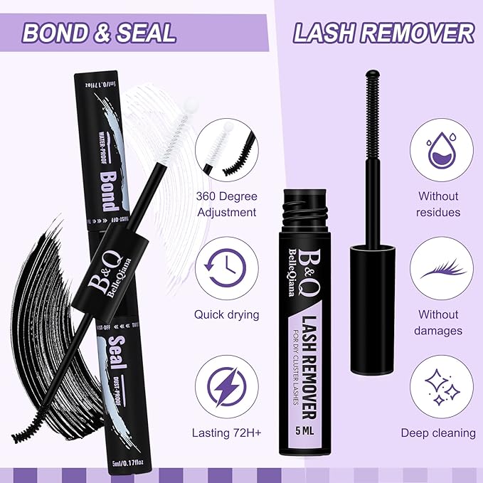 B&Q Manga Lash Clusters Kit SalonSpike 04 10-18mm Mixed Fluffy Eyelash Clusters 156pcs Easily Achieve Salon-quality Lash Extension Results Perfect for Beginners to DIY at Home.(KIT-SalonSpike 04)
