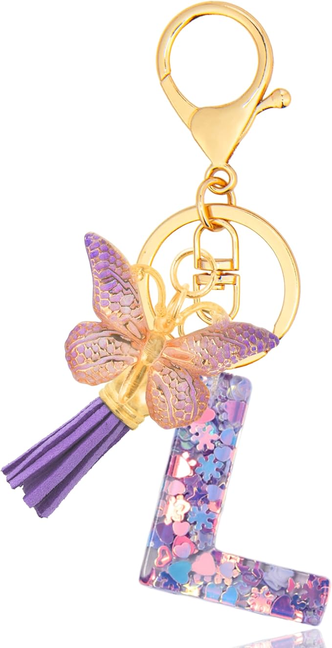 Alphabet Initial Letter Keychain Cute Heart Resin - Letter Keychain for Backpack Charms - Initial Keychains for Women
