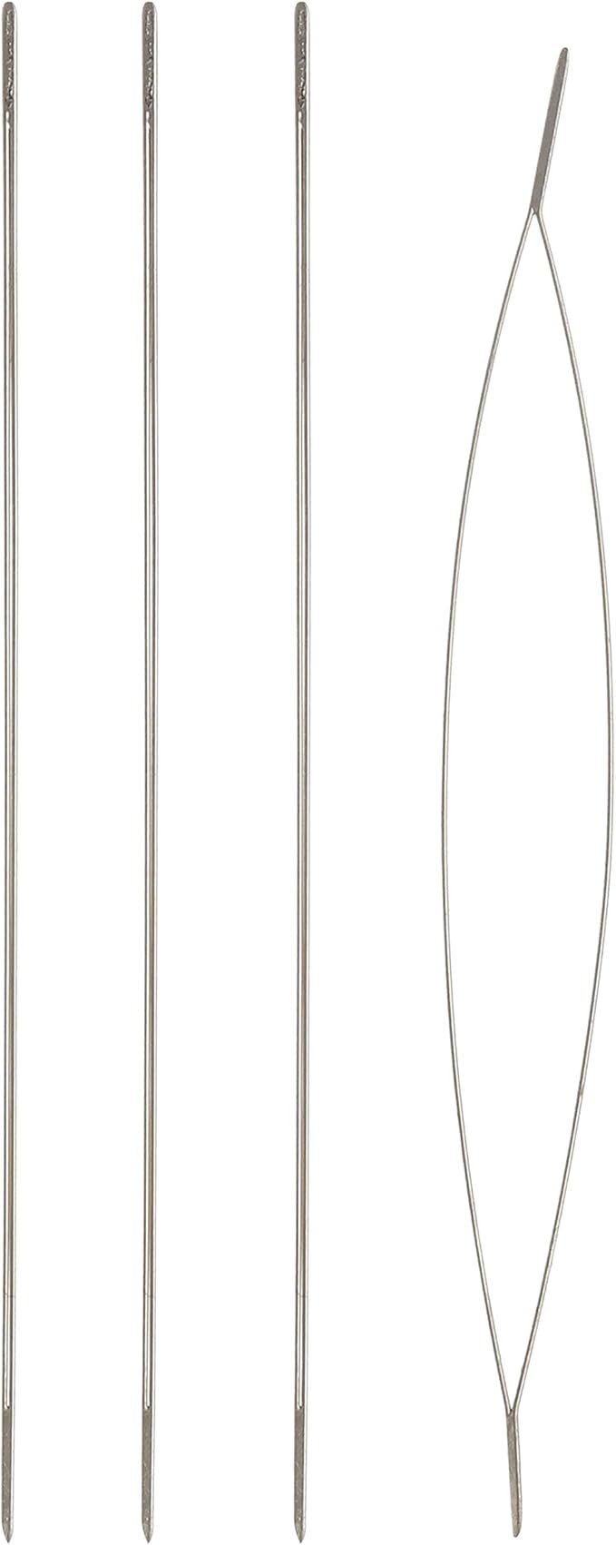 The Beadsmith Big Eye Beading Needles, 2.125 inches, 4 per Card, Sharp Points, Use for General Sewing, Weaving and Embroidery, Very Easy to Thread
