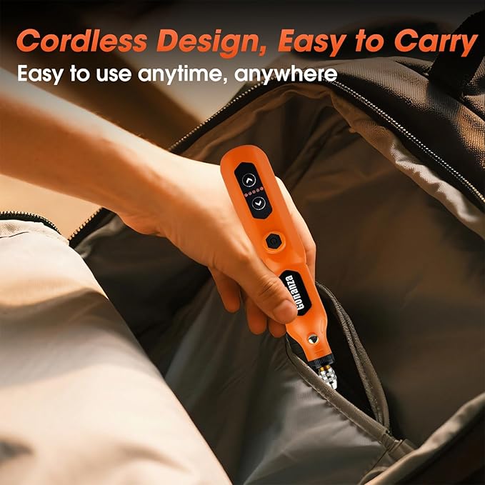 GONANZA Mini Cordless Rotary Tool Kit with Case & 78 Pcs | 5-Speed Variable Speed, LED Light | USB-C Rechargeable for Grinding, Polishing, Engraving, Sanding & Detailed DIY Crafts
