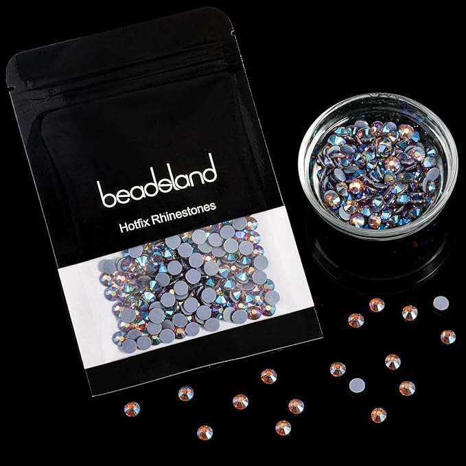 Beadsland Hotfix Rhinestones, 288pcs Flatback Crystal Rhinestones for Crafts Clothes DIY Decoration, Light Colorado Topaz AB, SS30, 6.3-6.5mm