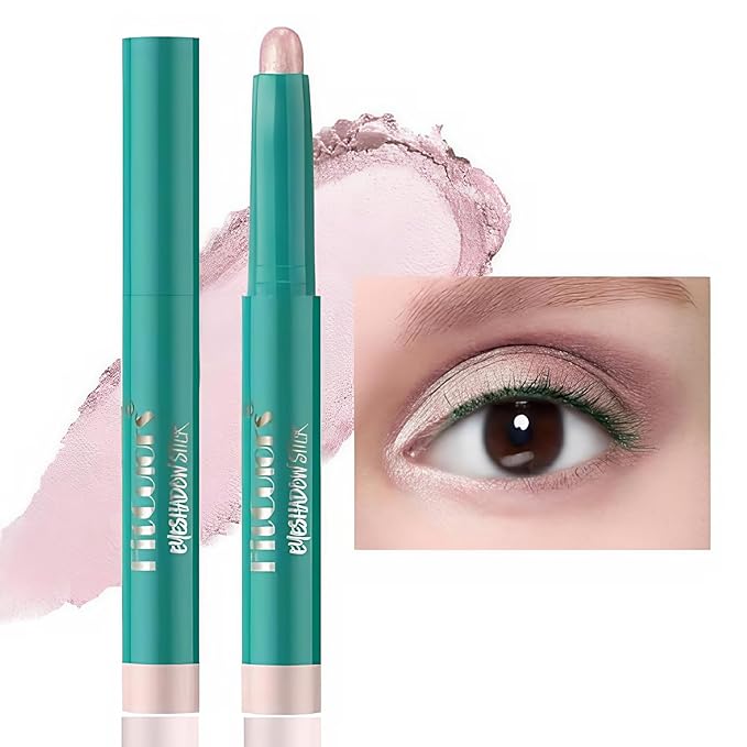 Eyeshadow Stick，eyeshadow pencil，Creamy Twist Up Pencil for Sensitive Eyes, Vegan & Non Toxic | Crease Proof, Long Lasting Makeup (Travel Size, Matte/Shimmer) Soft Pink # 01