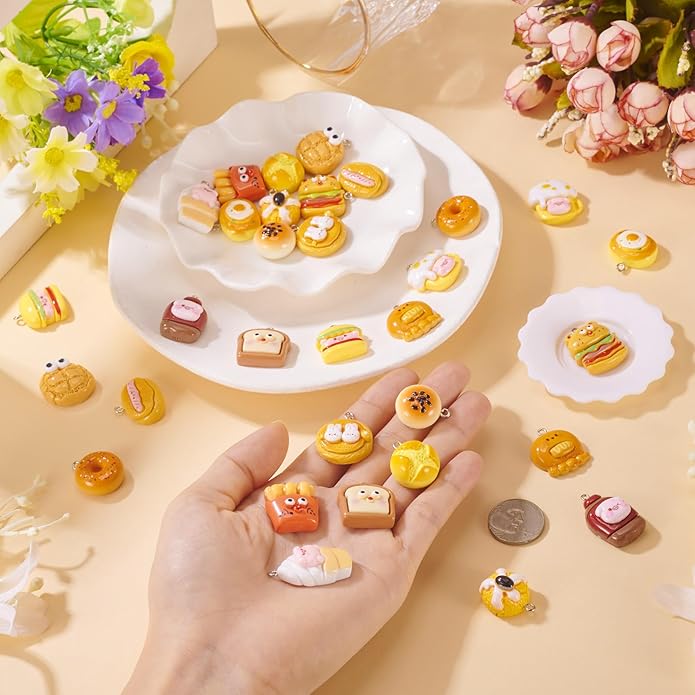 Craftdady Resin Plastic Miniature Food Snack Pendants Charms Ice Drink Juice Pendants Cute Bottle Fruit Keychain Charms Hang Ornament for DIY Craft Earring Bracelet Necklace Jewelry Making