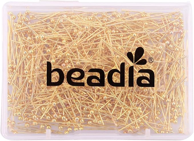 Ball Head pins Gold for DIY Jewelry Making 20mm 600pcs