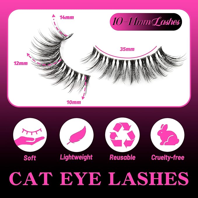 Veleasha Lashes Wispy False Eyelashes 100% Handmade Eyelashes Natural Look Fake Lashes Lightweight Lashes with Soft Clear Band & Lash Glue and Tweezers 5 Pairs Pack (G2 Kit)