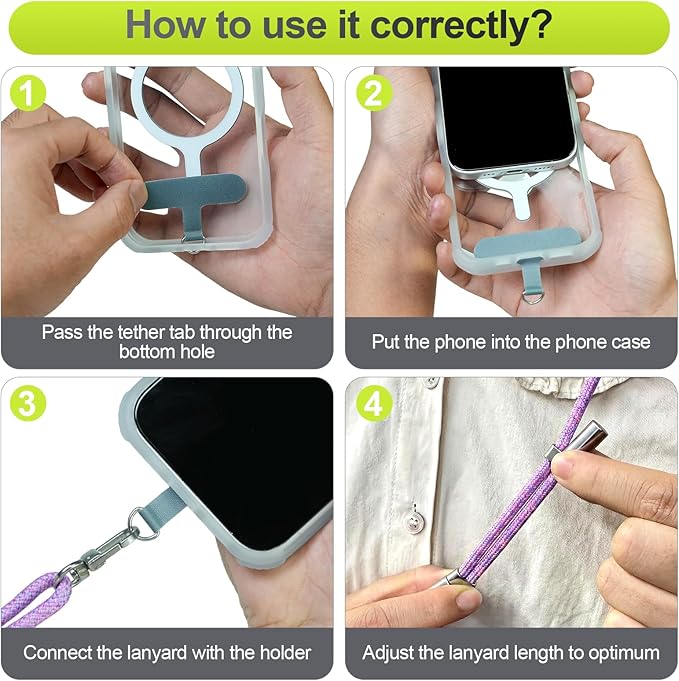 Phone Lanyard & Phone Wrist Strap, 3 in 1 Adjustable Anti Theft Phone Strap for Travel Hiking Cycling Climbing