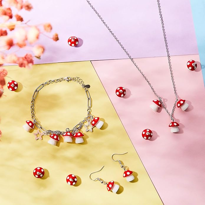 Jetec 50 Pieces Resin Charm Pendant Jewelry Finding Charm DIY Decor Making Resin for Women Bracelet Necklace Earrings Keychain Craft