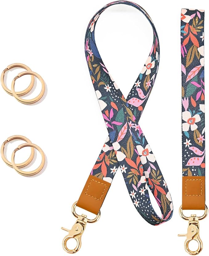 Cool Leopard Wristlet Keychain, Wrist Lanyard Key Chain For Women Men Car Keys Id Holder Card Phone Wallet Camera