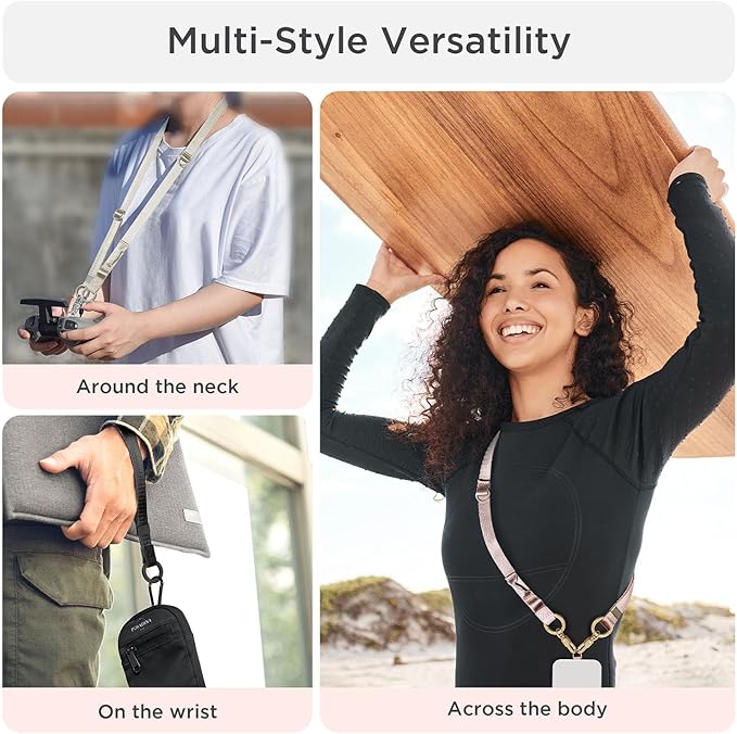 Phone Lanyard 2 in 1, Anti Theft Phone Strap Crossbody for Women, Adjustable Phone Wrist Strap