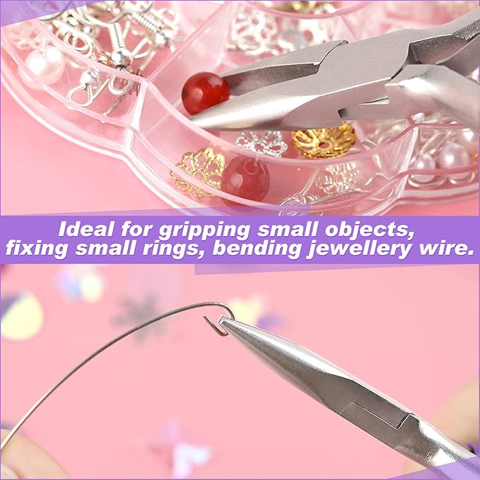 3 Inches Chain Nose Pliers Mini Needle-Nose Pliers Miniature Pocket Plier Mini Jewelry Pliers For Jewelry Making Bending Wire Small Object Gripping Diy Craft Hobby Supplies