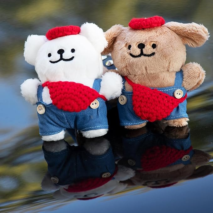 YOU WIZV Cute Dog Plush Keychain for Women - Kawaii Stuffed Animal Charm for Purse, Backpack & Bag Accessories