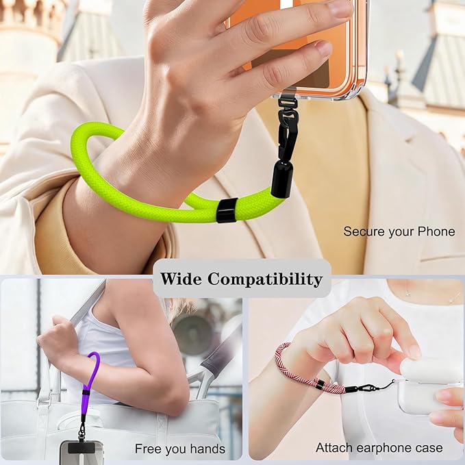 Phone Lanyard, 2 Pack Adjustable Cell Phone Lanyard Hand Phone Wrist Strap with Tether Tabs for Smartphones