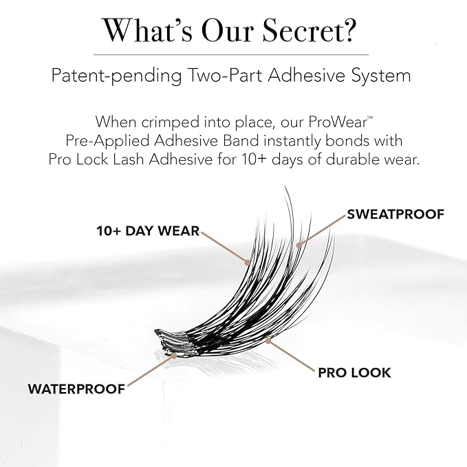 Pro Lash ProWear Professionally Styled Lash Clusters - Easiest to Apply Eyelash Cluster - 10 Day Eyelashes - Waterproof Lashes Clusters - Single Set - Volume Shorties No. 06 - Cocoa